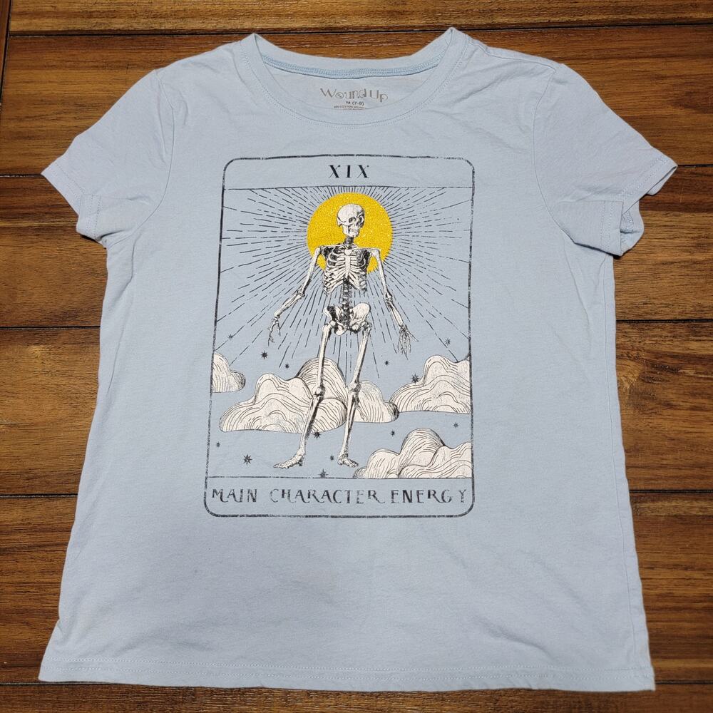 Wound Up Junior Blue Tee Tarot Card "Main Character Energy" - Size M (7-9)